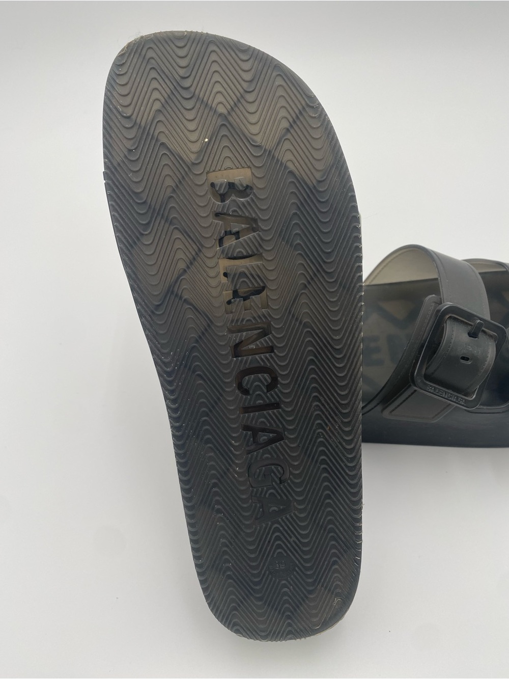 Balenciaga Black Platform Double-Buckle Slide Sandals - Picture 7 of 15